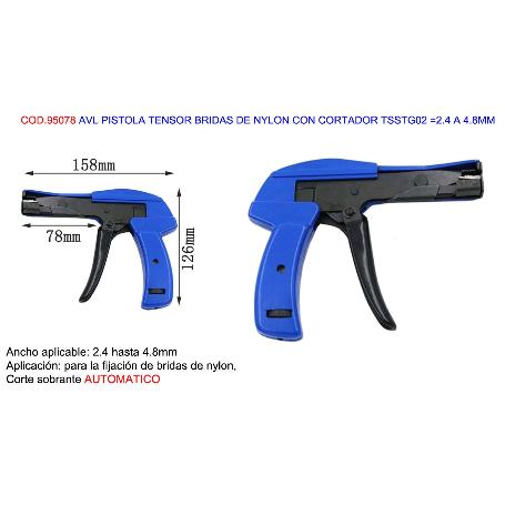 AVL PISTOLA-ALICATE  BRIDAS PLASTICO ANCHO MAX 4.8 REGULAB TSG02