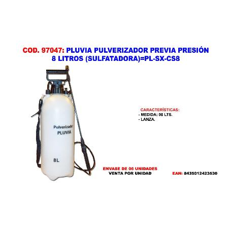 PLUVIA PULVERIZADOR PREVIA PRESION 8 L. (SULFATADORA) PL-SX-CS8