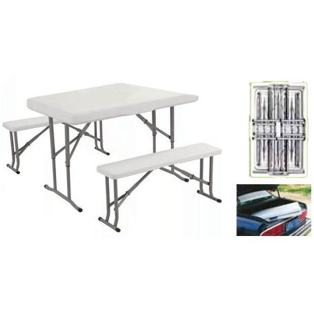MESA+2 BANCO PLEGABLE CAMPING 112X67XH72 BANCO90X21XH 41 HP113PZ