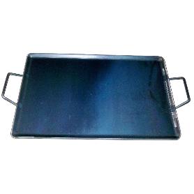PLANCHA ASAR ACERO 4 MM CON 2 ASAS DE METAL 50 X 33