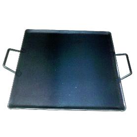 PLANCHA ASAR ACERO 4 MM CON 2 ASAS DE METAL 40 X 40