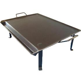 PLANCHA ASAR ACERO 4 MM+2 ASAS METAL+PATAS CON VERTEGRASAS 50X33