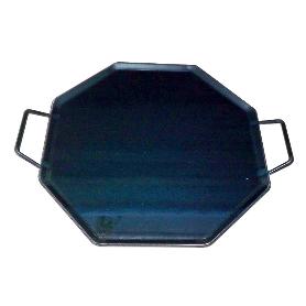 PLANCHA ASAR ACERO 4 MM CON 2 ASAS DE METAL OCTOGONAL 40 X 40
