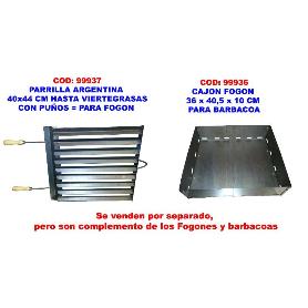 CAJON FINSTOCK FOGON 36 X 40,5 X 10 CM PARA BARBACOA