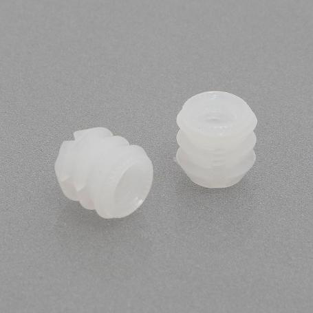 TUERCA NYLON BLANCO COTO M6 D11X11 PARA TALADRO 10MM. CON RANURA EN LA CABEZA. (CAJA 100)