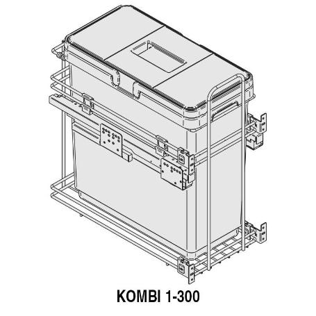 MODULO CUBO BASURA EXTRAIBLE KOMBI M300 1X33LTS.