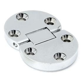 BISAGRA PARA PUERTAS ABATIBLES Y TAPAS DE MESA. ANGULO APERTURA 180º. MODELO ELBA ACABADO NÍQUEL