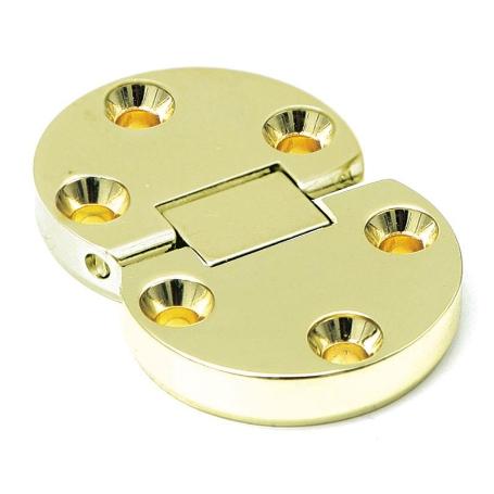 BISAGRA PARA PUERTAS ABATIBLES Y TAPAS DE MESA. ANGULO APERTURA 180º. MODELO ELBA ACABADO LATONADO