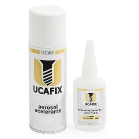 KIT UCAFIX CIANOCRILATO 50ML + ACELERANTE 200ML ALTA VISCOSIDAD
