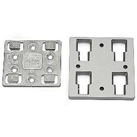 PLACA ENGANCHE CUÑA PARA PATAS ACABADO NIQUEL SATINAD