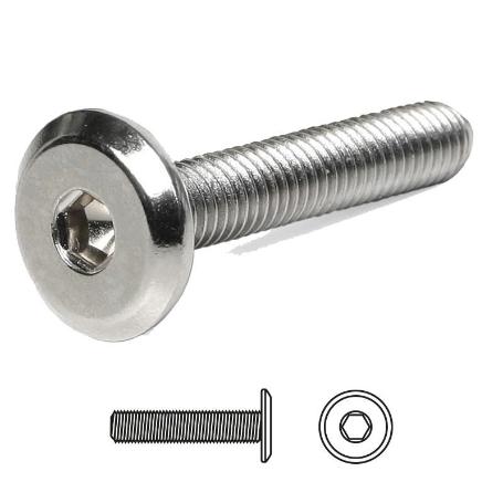 TORNILLO EMBELLECEDOR CEGAS CABEZA PLANA ALLEN M6/M8 NÍQUEL. ELEGIR LARGO. LARGO 20MM DIÁMETRO 8MM