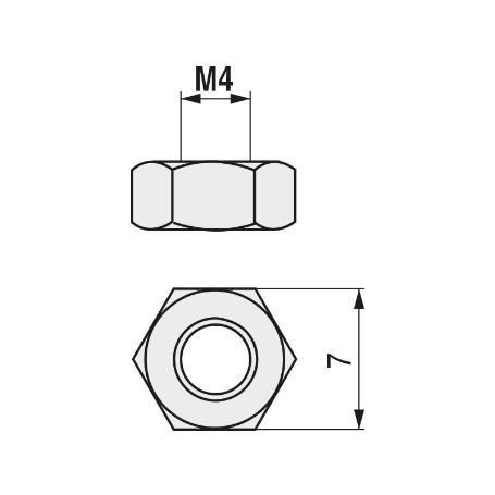 TUERCA HEXAGONAL DIN 934 INOXIDABLE A2 METRICA M-6 (CAJA 1000)