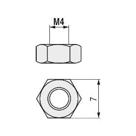 TUERCA HEXAGONAL DIN 934 INOXIDABLE A2 METRICA M-8