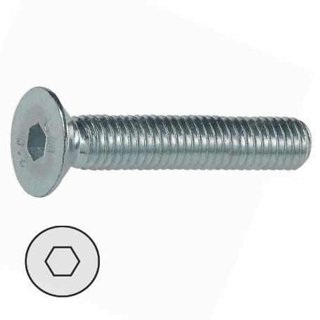 TORNILLO ROSCA METAL ALLEN DIN 7991 ZINC METRICA M-6 LARGO 35MM