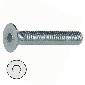 TORNILLO ROSCA METAL ALLEN DIN 7991 ZINC METRICA M-8 LARGO 45MM