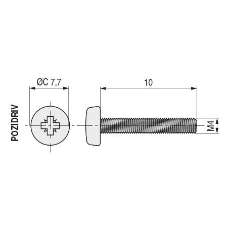 TORNILLO ROSCA METAL CABEZA ALOMADA DIN METRICA M-6 LARGO 16MM (CAJA 500)