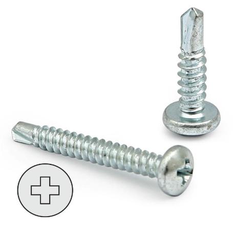 TORNILLO BROCA  ROSCA CHAPA CABEZA REDON LARG.R/CHAPA 9.5MM Ø ROSCA CHAPA 3.5MM (CAJA 500)