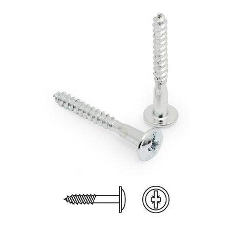 TORNILLO TIRADOR ROSCA MADERA CABEZA ANCHA ZINCADO. ELEGIR LARGO. METRICA M-4 LARGO 35MM