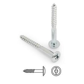 TORNILLO TIRADOR ROSCA MADERA CABEZA ANCHA ZINCADO. ELEGIR LARGO. METRICA M-4 LARGO 40MM