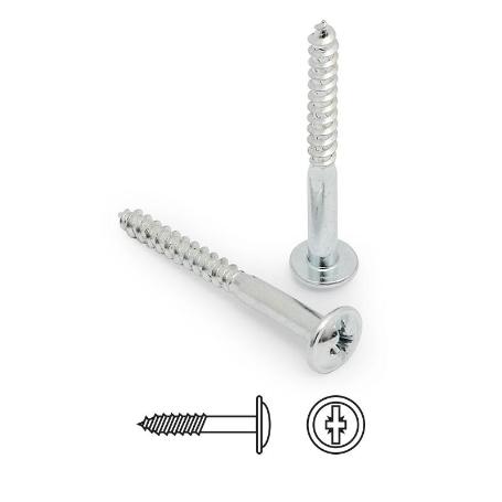 TORNILLO TIRADOR ROSCA MADERA CABEZA ANCHA ZINCADO. ELEGIR LARGO. METRICA M-4 LARGO 40MM