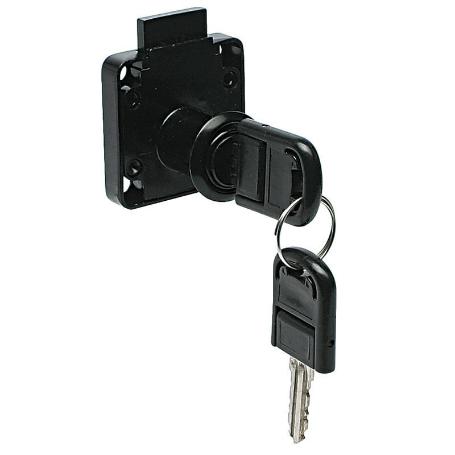 CERRADURA SOLAPAR DE BOMBILLO PARA CAJÓN MODELO BORIS NIQUEL/NEGRO LLAVES IGUALES ACABADO NEGRO