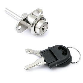 CERRADURA REDONDA CAJON D16X22 NEGRO CON VASTAGO C/LLAVES F/NEGRA ARTIC. P/BUCK DE CAJONES. LLAVES DIFERENTES ACABA