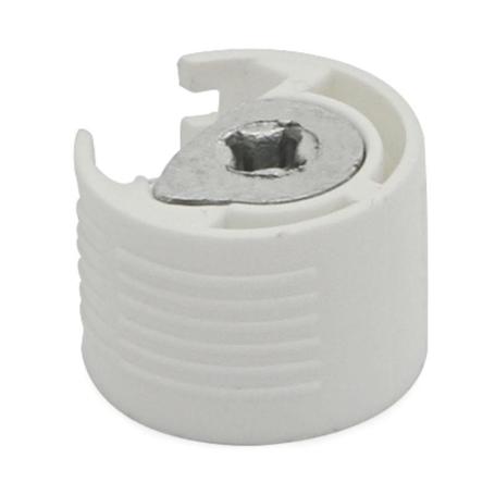 SOPORTE CAZOLETA EXCÉNTRICA BIBO Ø20 ESPESOR 30 PLÁSTICO, BLANCO