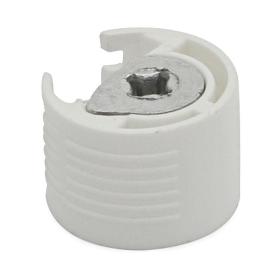 SOPORTE CAZOLETA EXCÉNTRICA BIBO Ø20 SP18 PLÁSTICO, BLANCO