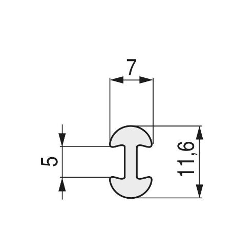 PERFIL TAPAGRAPA 12X7MM 130M BEIGE