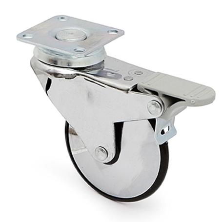 RUEDA GIRATORIA IRONY ARO DE GOMA Ø75 H101 PLÁSTICO CON FRENO