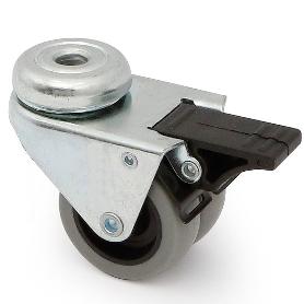 RUEDA GIRATORIA CELIA ARO DOBLE GOMA Ø50 TP CON FRENO CAPACIDAD CARGA 60KGS. (CAJA 75)