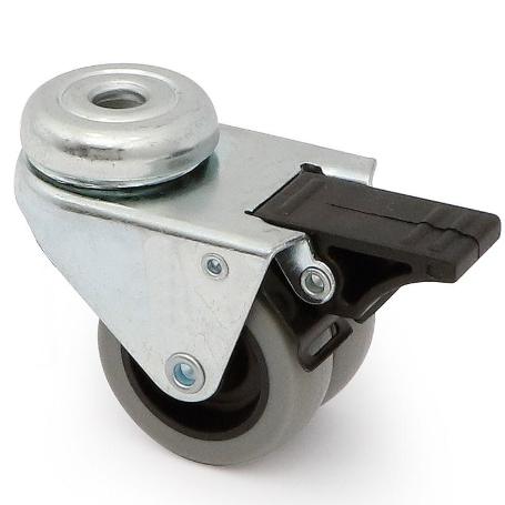 RUEDA GIRATORIA CELIA ARO DOBLE GOMA Ø50 TP CON FRENO CAPACIDAD CARGA 60KGS. (CAJA 75)