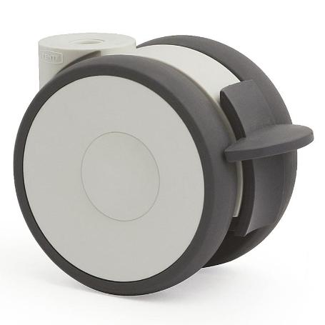 RUEDA GIRATORIA LINEA A/POLIURETANO Ø75 CON FRENO NUCLEO POLIAMIDA. A/POLIURETANO.