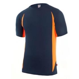 CAMISETA TECNICA BICOLOR  CALPI  MANGA CORTA VARIOS COLORES TALLA S-XXL ROPA BICOLOR MARINO NARANJA TALLA M