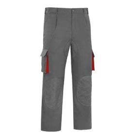PANTALON MULTIBOLSILLO BICOLOR REFORZADO TALLA 38-64 ROPA BICOLOR GRIS ROJO TALLAJE TALLA 44