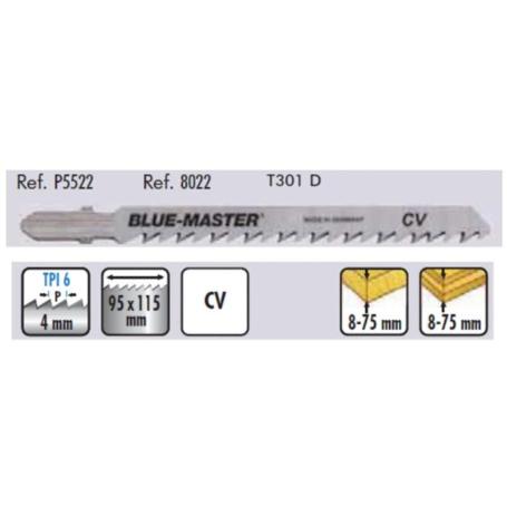 5 HOJAS CALAR MAD/PLAST/FINO 5522 T301D GROSOR 8-75. 6 DIENTES