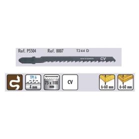 5 HOJAS CALAR MAD/BASTO/CURVO 5504 T244D GROSOR 8-60. 4 DIENTES