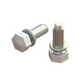 PIE NIVELADOR REGULABLE TRIPLO M6X24 BLANCO  TUERCA + TORNILLO M6-24 + TAPON BLANCO
