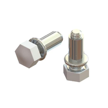 PIE NIVELADOR REGULABLE TRIPLO M6X24 BLANCO  TUERCA + TORNILLO M6-24 + TAPON BLANCO