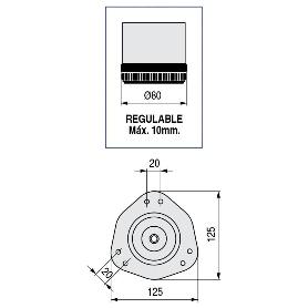 JGO.4PATAS REGULABLE PARA MESA VIGO 80-810 NIQUEL SATINADO MESA FIJA