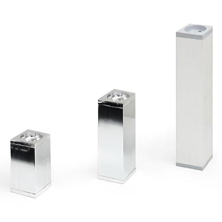 PATA ALUMINIO PLATA MATE IBERIA 40X40 H120 (CAJA 4)