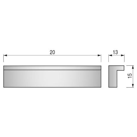 TATI TIRADOR ALUMINIO ACABADO CROMO. ELEGIR DISTANCIA ENTRE CENTROS. DISTANCIA 384
