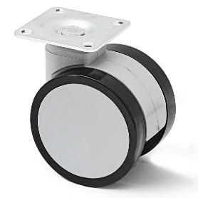 RUEDA GIRATORIA DUNCAN D65 H81 PLÁSTICO GRIS SIN FRENO FRENO CON FRENO