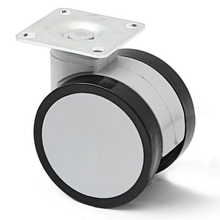 RUEDA GIRATORIA DUNCAN D65 H81 PLÁSTICO GRIS SIN FRENO FRENO CON FRENO