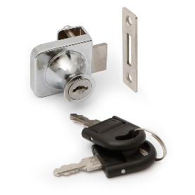 CERRADURA BOMBILLO CRISTAL 32X36 D20X20 CROMO LLAVES DIFETENES