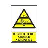 SEÑAL 396 ADHESIVA 148X105R.CORT.MANOS RIESGO DE CORTE ATENCION A LAS MANOS