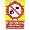 SEÑAL 409 PLAST.420X297NO AGUA P/EXT EN CASO DE INCENDIO NO USAR AGUA