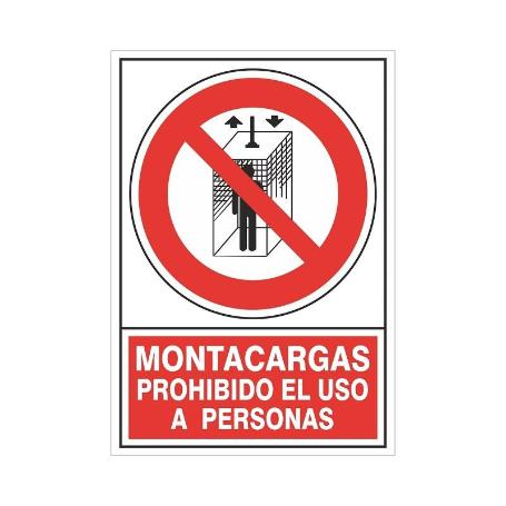 SEÑAL 428 PLAST.420X297 MONT.NO PERS. MONTACARGAS PROHIBIDO EL USO A PERSONAS