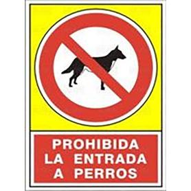 SEÑAL 489 ALUM.295X210 PR.ENT.PERROS PROHIBIDA LA ENTRADA DE PERROS