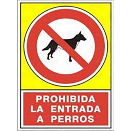 SEÑAL 489 ALUM.295X210 PR.ENT.PERROS PROHIBIDA LA ENTRADA DE PERROS